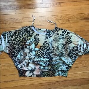 Floral Leopard Print Women's Top